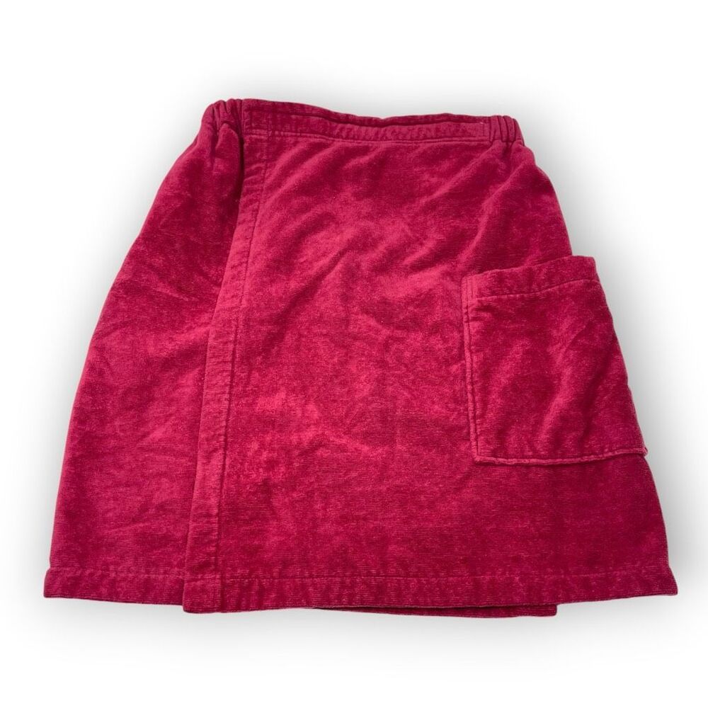 Melsimo Towel Selections Vintage Body Wrap Around Towel Cover Up Terry Cloth Red